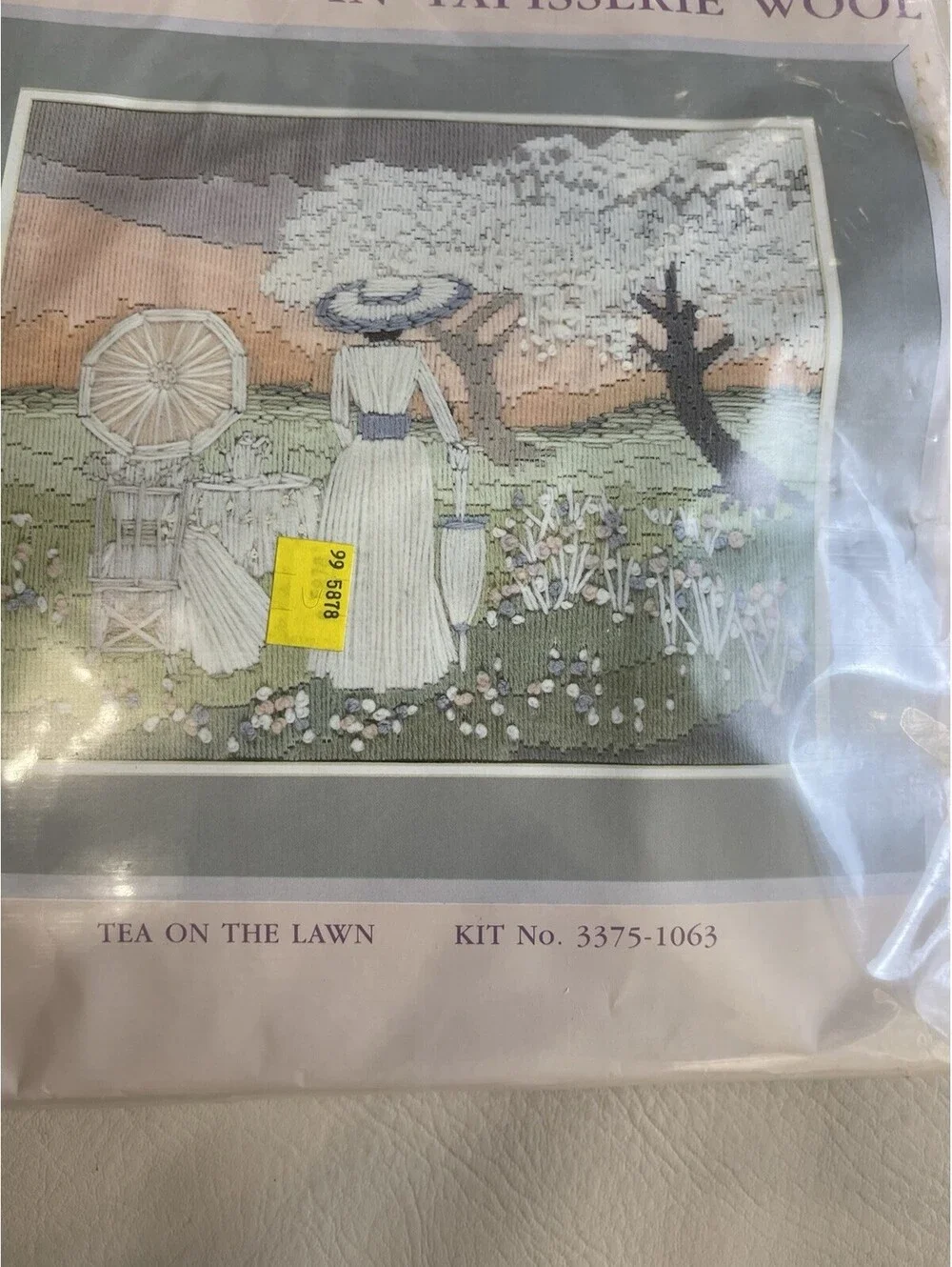 Anchor Long Stitch Kit Raisers Wool Needlecraft Tea On The Lawn New! 3375-1063